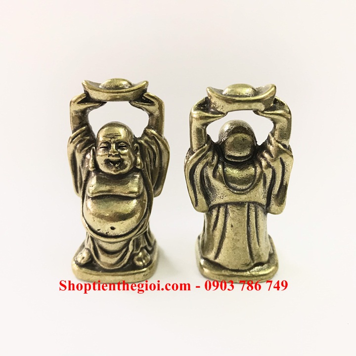 Tượng Đồng Phật Di Lạc Nâng Đỉnh Vàng - SP005317